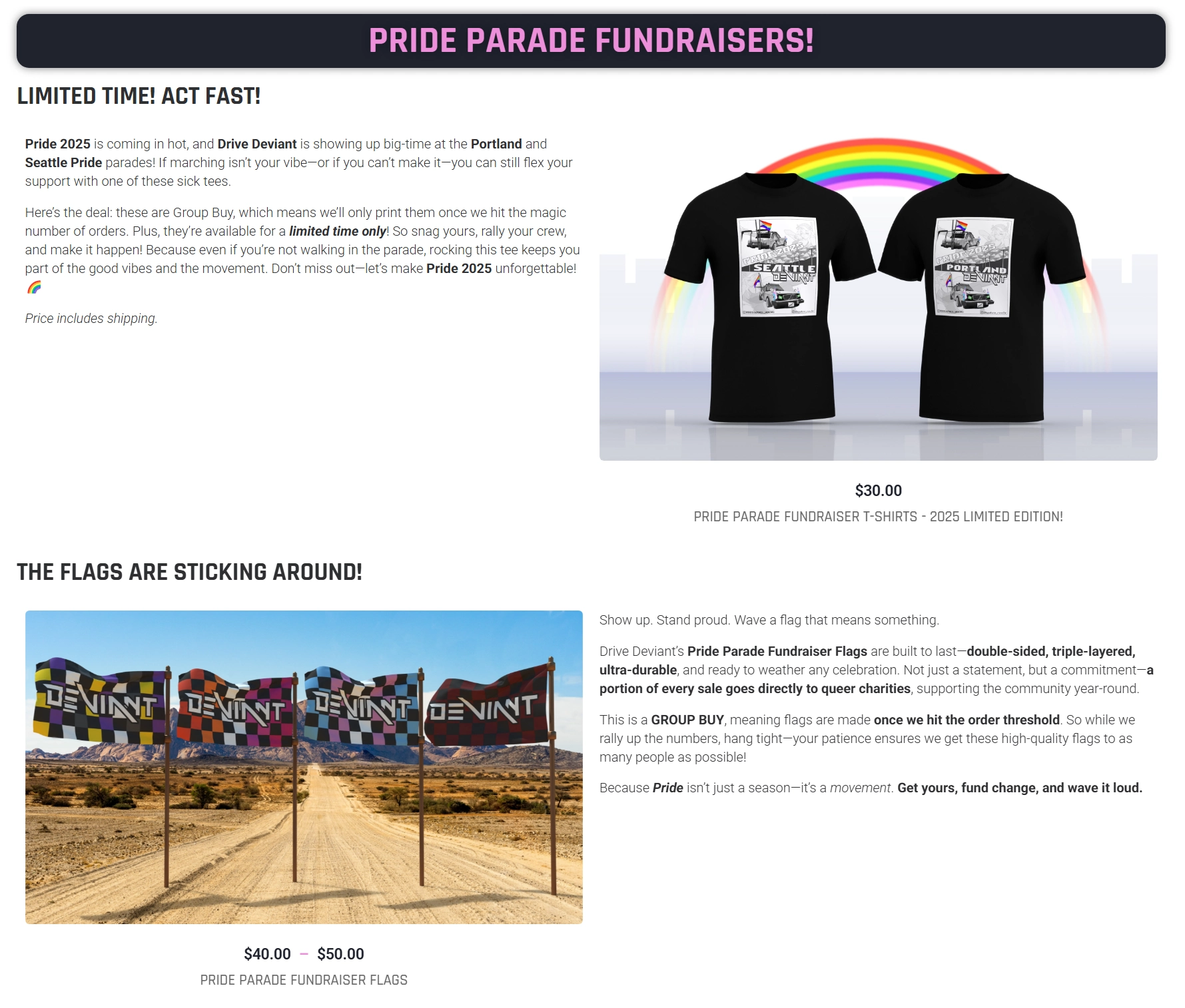 Pride Parade Fundraisers!